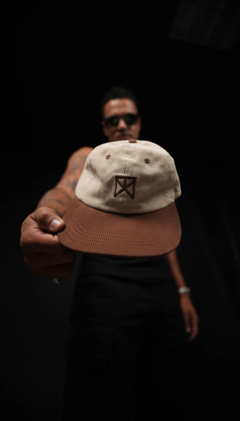 Hand holding the Timeless cap out toward the camera