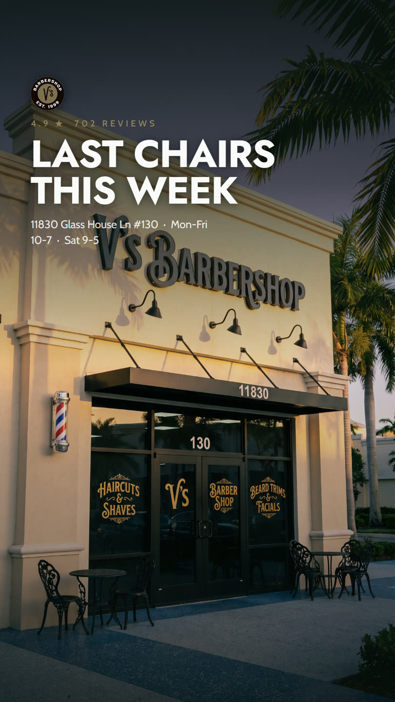 Story: last chairs this week, storefront at dusk